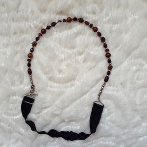 Lilla Rose Hairband Beaded Brown Flower Beads Adjustable Comfort Hair Band